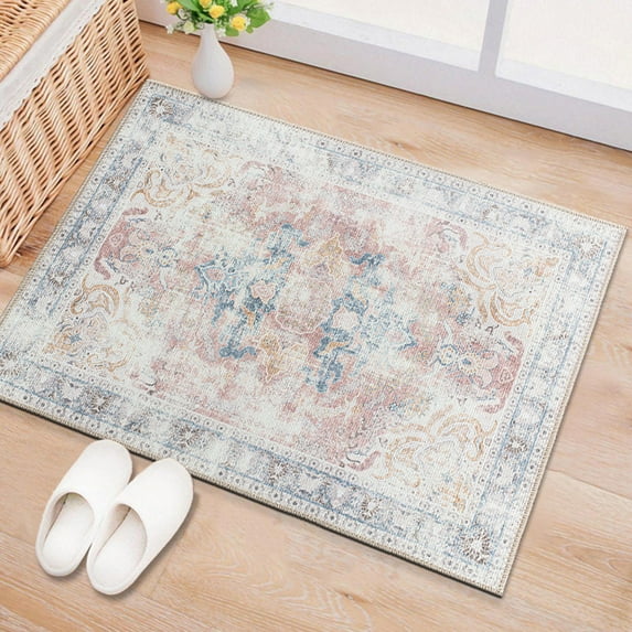 World Rug Gallery Bohemian Transitional Machine Washable 2'1"x3' Rust Door Mat