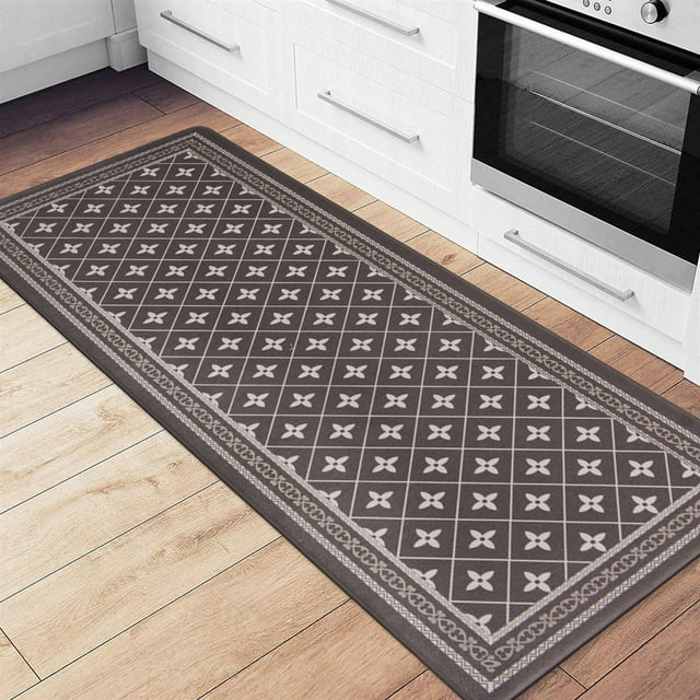 World Rug Gallery  Border Anti-Fatigue Standing Mat 18"x47" 6' Runner Runner, Rectangle