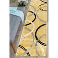 thumbnail image 1 of World Rug Gallery Contemporary Abstract Circles Design 2'x7'2" Yellow Runner Rug, 1 of 8