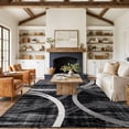 thumbnail image 1 of World Rug Gallery Contemporary Abstract Circles Design 7' 10" x 10'2" Black Area Rug, 1 of 8