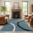 thumbnail image 1 of World Rug Gallery Contemporary Abstract Circles Design Blue 8'8"x12' Area Rug, 1 of 7