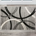 thumbnail image 1 of World Rug Gallery Contemporary Abstract Circles Design Gray 2' x 3' Door Mat, 1 of 4