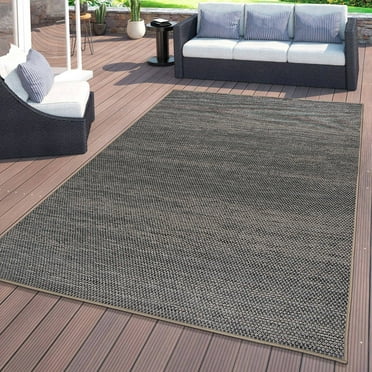 World Rug Gallery Contemporary Abstract Indoor/Outdoor Area Rug - Gray 5' x 7'