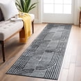 thumbnail image 1 of World Rug Gallery Contemporary Arch Knot Design Area Rug - BLACK 2'x7', 1 of 8