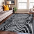 thumbnail image 1 of World Rug Gallery Contemporary Arch Knot Design Area Rug - BLACK 5' X 7', 1 of 8