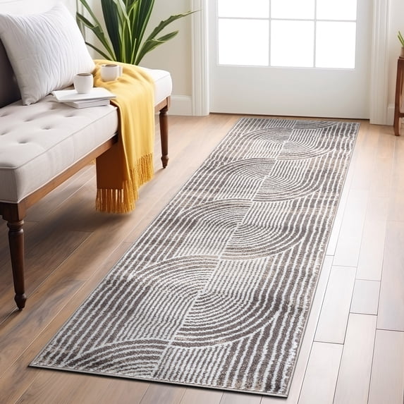 World Rug Gallery Contemporary Arch Knot Design Area Rug - BROWN 2'x7'