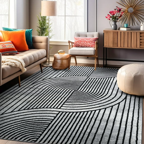 World Rug Gallery Contemporary Arch Knot Design Area Rug - GRAY 7' 10" x 10'