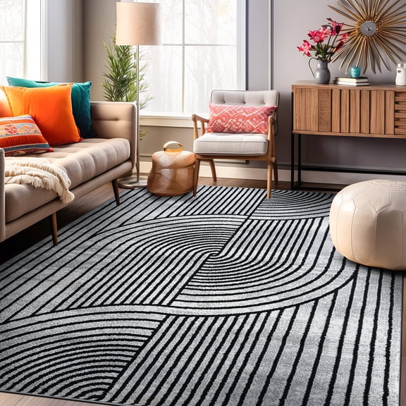 World Rug Gallery Contemporary Arch Knot Design Area Rug - GRAY 7' 10" x 10'