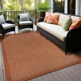 thumbnail image 1 of World Rug Gallery Contemporary Bordered Weather Resistant Reversible Indoor/Outdoor Area Rug - RUST 5'x7', 1 of 8