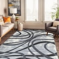 thumbnail image 1 of World Rug Gallery Contemporary Distressed Abstract Lines Non Slip Area Rug - GRAY 7'10"x10', 1 of 8
