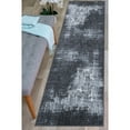 thumbnail image 1 of World Rug Gallery Contemporary Distressed Abstract Machine Washable 2'6"x10' Dark Gray Runner Rug, 1 of 9