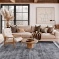 thumbnail image 1 of World Rug Gallery Contemporary Distressed Bordered Area Rug - Gray 5'x7', 1 of 9