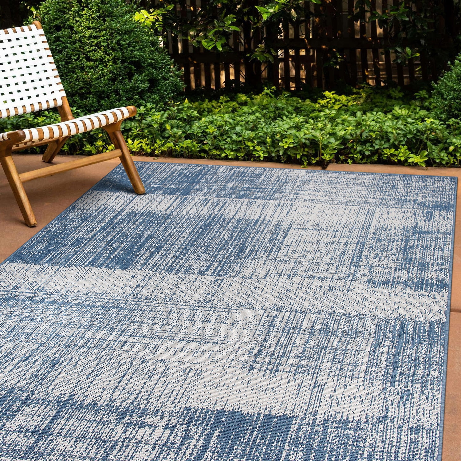 World Rug Gallery Durable Reversible Indoor Outdoor Rug, Weather ...