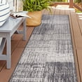 thumbnail image 1 of World Rug Gallery Contemporary Distressed Boxes Weather Resistant Reversible Indoor/Outdoor Area Rug - Gray 2'x7', 1 of 8