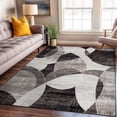 thumbnail image 1 of World Rug Gallery Contemporary Distressed Circle Area Rug - BROWN 5' X 7', 1 of 8