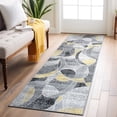 thumbnail image 1 of World Rug Gallery Contemporary Distressed Circle Area Rug - YELLOW 2'x7', 1 of 8