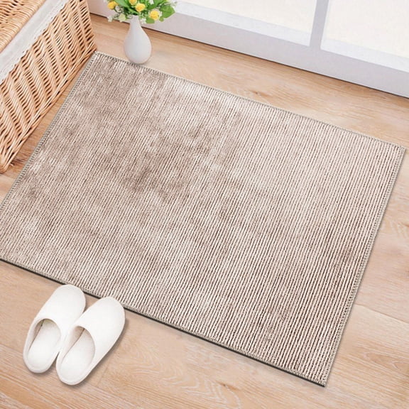 World Rug Gallery Contemporary Distressed Stripe Machine Washable 2'1"x3' Beige Door Mat