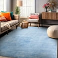 thumbnail image 1 of World Rug Gallery Contemporary Distressed Stripe Machine Washable 7'7"x9'6" Blue Area Rug, 1 of 9