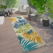 World Rug Gallery Contemporary Floral Leaves Flatweave Indoor/Outdoor Area Rug - MULTI 2x7