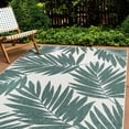 thumbnail image 1 of World Rug Gallery Contemporary Floral Leaves Nature Inspired Reversible Indoor/Outdoor Area Rug - Green 5'x7', 1 of 7