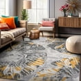 thumbnail image 1 of World Rug Gallery Contemporary Floral Stain Resistant Soft Area Rug - Yellow 5'x7', 1 of 10