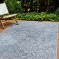 thumbnail image 1 of World Rug Gallery Contemporary Flowers Weather Resistant Reversible Indoor/Outdoor Area Rug - Blue 5'x7', 1 of 7