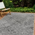 thumbnail image 1 of World Rug Gallery Contemporary Flowers Weather Resistant Reversible Indoor/Outdoor Area Rug - Gray 5'x7', 1 of 7