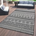thumbnail image 1 of World Rug Gallery Contemporary Geometric Bohemian Textured Flat Weave Indoor/Outdoor Area Rug - BLACK 5' X 7', 1 of 9