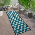 thumbnail image 1 of World Rug Gallery Contemporary Geometric Flatweave Indoor/Outdoor Area Rug - BLUE 2'x7', 1 of 9