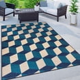 thumbnail image 1 of World Rug Gallery Contemporary Geometric Flatweave Indoor/Outdoor Area Rug - BLUE 5' X 7', 1 of 9