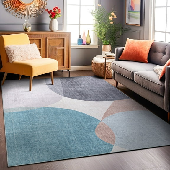 World Rug Gallery Contemporary Geometric Machine Washable 10'x14' Multi Area Rug