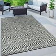 thumbnail image 1 of World Rug Gallery Contemporary Geometric Reversible Plastic Indoor and Outdoor Picnic Mat, Camping Rug, RV Rug - BLACK 3'x5', 1 of 9