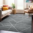 thumbnail image 1 of World Rug Gallery Contemporary Geometric Stripe Area Rug - BLACK 5' X 7', 1 of 8