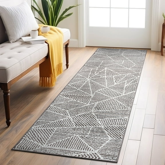 World Rug Gallery Contemporary Geometric Stripe Area Rug - BROWN 2'x7'