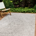 thumbnail image 1 of World Rug Gallery Contemporary Geometric Weather Resistant Reversible Indoor/Outdoor Area Rug - Beige 5'x7', 1 of 7