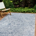 thumbnail image 1 of World Rug Gallery Contemporary Geometric Weather Resistant Reversible Indoor/Outdoor Area Rug - Blue 5'x7', 1 of 7