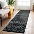 thumbnail image 1 of World Rug Gallery Contemporary Minimalistic Stripe LInes Area Rug - BLACK 2'x7', 1 of 8