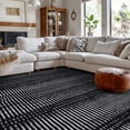 thumbnail image 1 of World Rug Gallery Contemporary Minimalistic Stripe LInes Area Rug - BLACK 5' X 7', 1 of 8