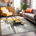 thumbnail image 1 of World Rug Gallery Contemporary Modern Abstract Area Rug - Gold 4'x6', 1 of 7