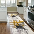 thumbnail image 1 of World Rug Gallery Contemporary Modern Abstract Gold 2'x10' Runner Rug, 1 of 5