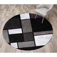 thumbnail image 1 of World Rug Gallery Contemporary Modern Boxed Color Block Area Rug - Gray 8' Round, 1 of 8