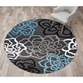 thumbnail image 1 of World Rug Gallery Contemporary Modern Floral Flowers Area Rug - D.Gray 6'6" Round, 1 of 8