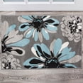 thumbnail image 1 of World Rug Gallery Contemporary Modern Flowers Door Mat - Blue 2' x 3', 1 of 5