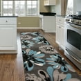 thumbnail image 1 of World Rug Gallery Contemporary Modern Flowers Area Rug - Blue 2' x 7', 1 of 5