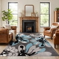 thumbnail image 1 of World Rug Gallery Contemporary Modern Flowers Area Rug - Blue 8'8"x12', 1 of 7