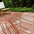 thumbnail image 1 of World Rug Gallery Contemporary Nature Inspired Tropical Leaves Reversible Indoor/Outdoor Area Rug - Rust 7'10"x10', 1 of 7