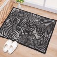 thumbnail image 1 of World Rug Gallery Contemporary Palm Leaf Textured Flat Weave Indoor/Outdoor Door Mat - BLACK 2'x3', 1 of 8