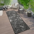 thumbnail image 1 of World Rug Gallery Contemporary Palm Leaf Textured Flat Weave Indoor/Outdoor Area Rug - BLACK 2'x7', 1 of 9