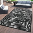 thumbnail image 1 of World Rug Gallery Contemporary Palm Leaf Textured Flat Weave Indoor/Outdoor Area Rug - BLACK 7'10"X10', 1 of 9