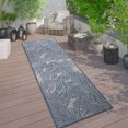 thumbnail image 1 of World Rug Gallery Contemporary Palm Leaf Textured Flat Weave Indoor/Outdoor Area Rug - BLUE 2'x7', 1 of 8